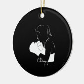 Vrouw Boxer Champ Keramisch Ornament (Links)