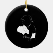 Vrouw Boxer Champ Keramisch Ornament (Achterkant)