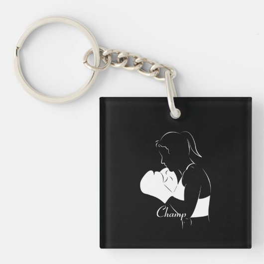 Vrouw Boxer Champ Sleutelhanger (Voorkant)