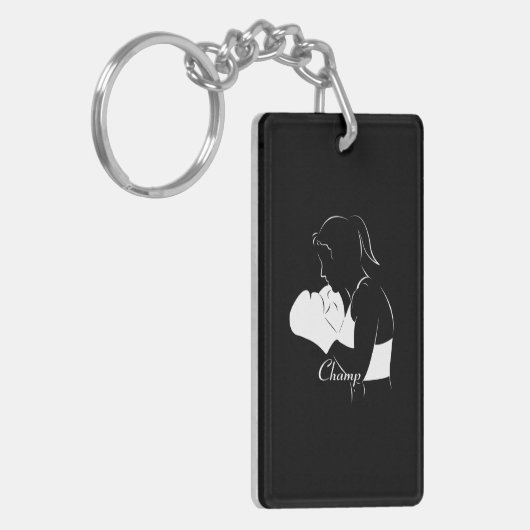 Vrouw Boxer Champ Sleutelhanger (Voorkant Links)
