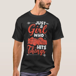 Vrouw Boxer, een meisje dat er alleen maar in zit T-shirt