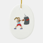 Vrouw Boxer Keramisch Ornament (Voorkant)