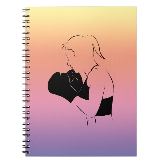Vrouw Boxer Notitieboek (Voorkant)