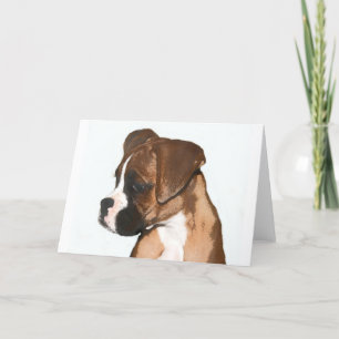 Vrouw boxer pup wenskaart kaart