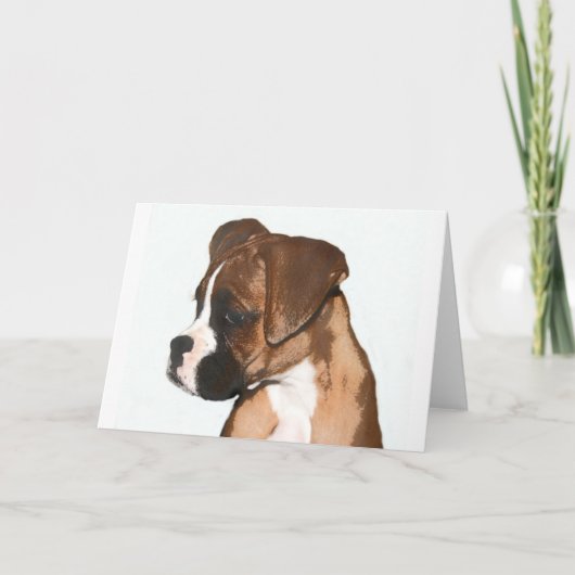 Vrouw boxer pup wenskaart kaart (Voorkant)