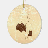 Vrouw Boxer-toets — Afgekleed uiterlijk Keramisch Ornament (Links)