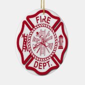 Vrouw brandweerman keramisch ornament (Rechts)