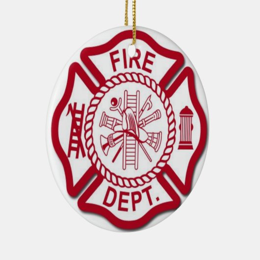 Vrouw brandweerman keramisch ornament (Rechts)