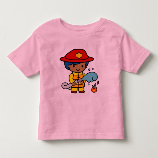 Vrouw brandweerman kinder shirts (Voorkant)