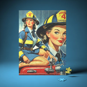  Vrouw brandweerman Legpuzzel
