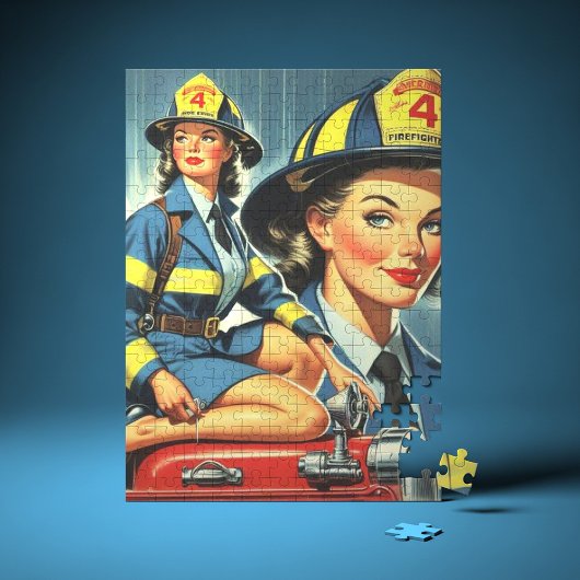  Vrouw brandweerman Legpuzzel