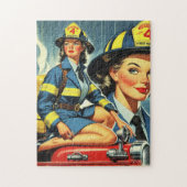  Vrouw brandweerman Legpuzzel (Verticaal)