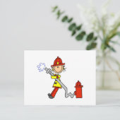 Vrouw Brandweerman met Slang T-shirts en geschenke Briefkaart (Staand voorkant)