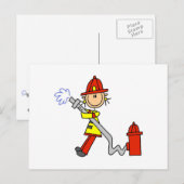 Vrouw Brandweerman met Slang T-shirts en geschenke Briefkaart (Voorkant / Achterkant)