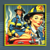  Vrouw brandweerman Poster