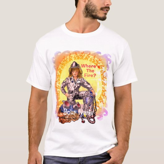 Vrouw Brandweerman T-shirt (Voorkant)