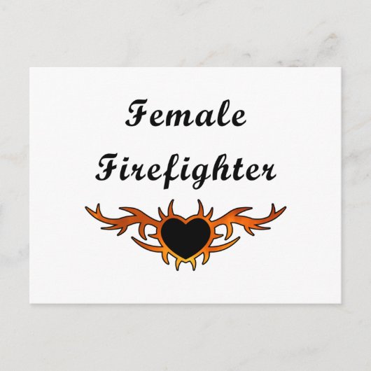 Vrouw brandweerman Tattoo Briefkaart (Voorkant)