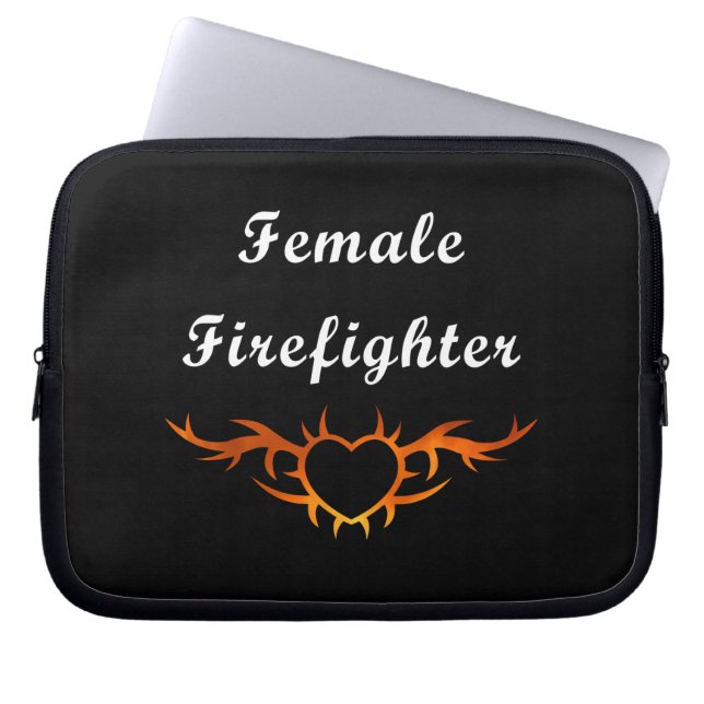 Vrouw brandweerman Tattoo Laptop Sleeve (Voorkant)