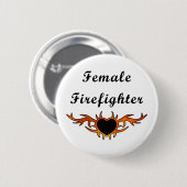Vrouw brandweerman Tattoo Ronde Button 5,7 Cm (Voorkant /achterkant)