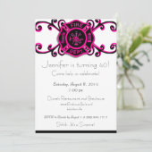 Vrouw brandweervrouw uitnodiging (Staand voorkant)