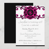 Vrouw brandweervrouw uitnodiging (Voorkant / Achterkant)