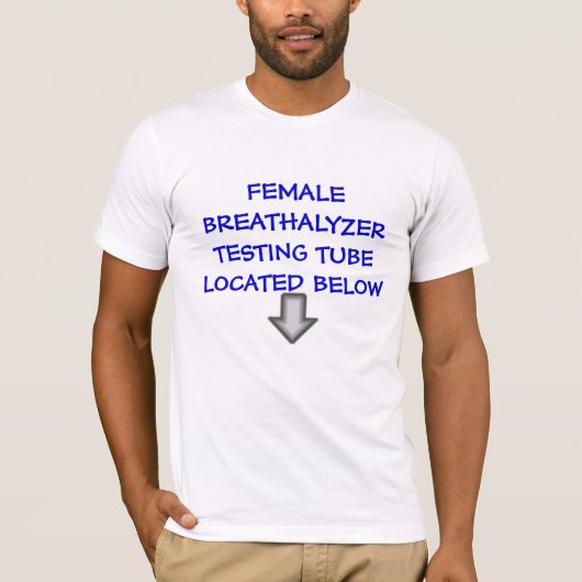 VROUW BREATHALYZERTESTBUIS T-SHIRT (Voorkant)