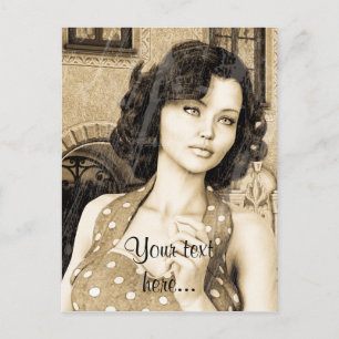  vrouw briefkaart