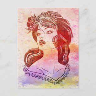Vrouw Briefkaart