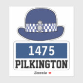 Vrouw Britse politie Constable Pet met naam en num Sticker (Vel)