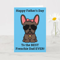 Vrouw Brown French Bulldog Vaderdag Card