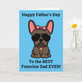 Vrouw Brown French Bulldog Vaderdag Card Kaart