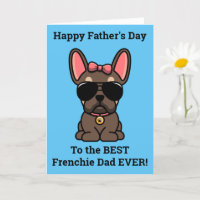 Vrouw Brown Tan French Bulldog Vaderdag Kaart