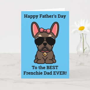 Vrouw Brown Tan French Bulldog Vaderdag Kaart
