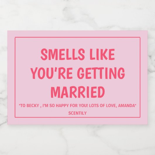 Vrouw Bruids Aangepaste Kaars met Bericht Gift voo Voedselcontainer Etiket (Enkel label)