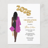 Vrouw Budget Roze Graduation Party Uitnodiging (Voorkant)
