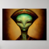 Vrouw buitenaards portret poster (Voorkant)