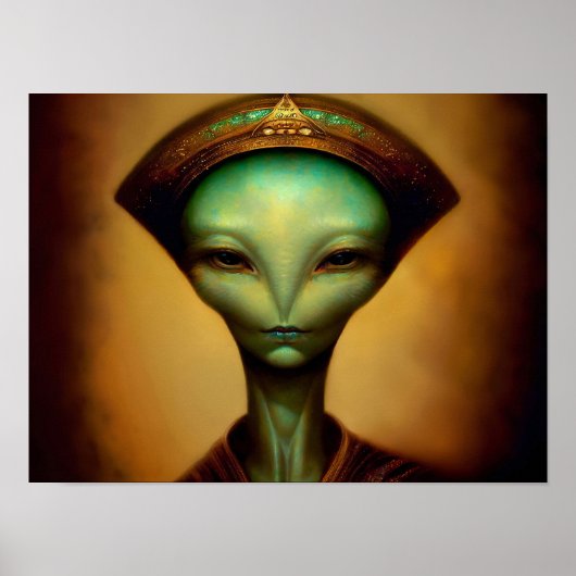 Vrouw buitenaards portret poster (Voorkant)