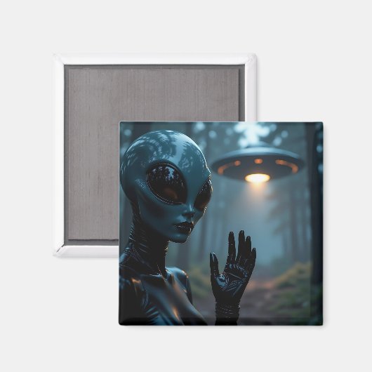 Vrouw buitenaardse wezens en UFO’s Magneet (Voorkant / Achterkant)