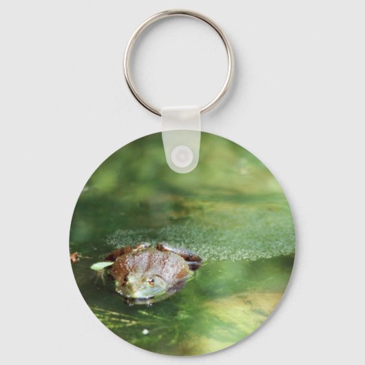 Vrouw Bullfrog Laying Eggs Sleutelhanger (Voorkant)