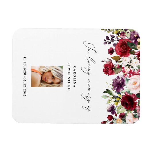 Vrouw Burgundy Celebration of Life Keepomwille Mag Magneet (Horizontaal)