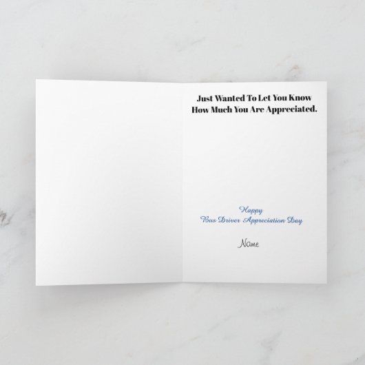 Vrouw buschauffeur Dank u kaart (Binnen)