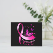 Vrouw Butterfly Support Squad Breast Cancer Warrio Briefkaart (Staand voorkant)
