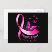 Vrouw Butterfly Support Squad Breast Cancer Warrio Briefkaart (Voorkant / Achterkant)