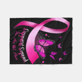 Vrouw Butterfly Support Squad Breast Cancer Warrio Fleece Deken (Voorkant (Horizontaal))