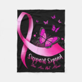 Vrouw Butterfly Support Squad Breast Cancer Warrio Fleece Deken (Voorkant)