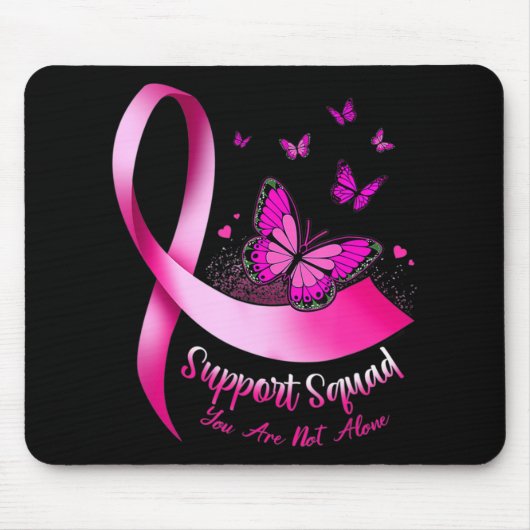 Vrouw Butterfly Support Squad Breast Cancer Warrio Muismat (Voorkant)