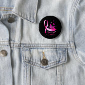 Vrouw Butterfly Support Squad Breast Cancer Warrio Ronde Button 5,7 Cm (In situ)