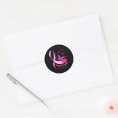 Vrouw Butterfly Support Squad Breast Cancer Warrio Ronde Sticker (Envelop)