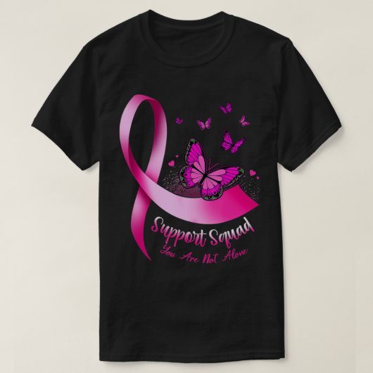 Vrouw Butterfly Support Squad Breast Cancer Warrio T-shirt (Design voorkant)