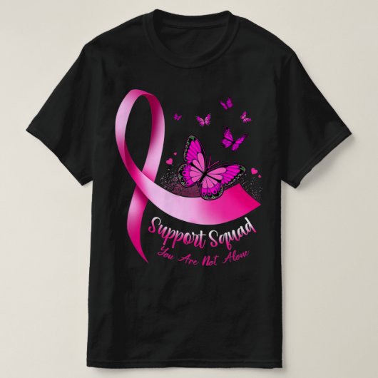 Vrouw Butterfly Support Squad Breast Cancer Warrio T-shirt (Design voorkant)